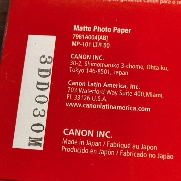 Canon PIXMA Matte Photo Paper MP 101 Sheets Inkjet Art Crafts - Picture 7 of 8